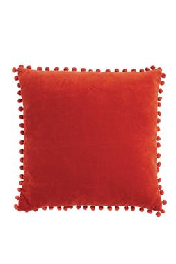 Red Bobble Trim Cushion