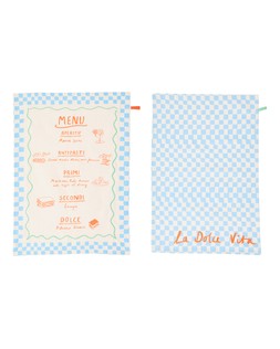 Pizza Club Chequerboard Tea Towel