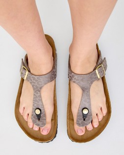 Birkenstock Gizeh Grey Animal Print Sandals