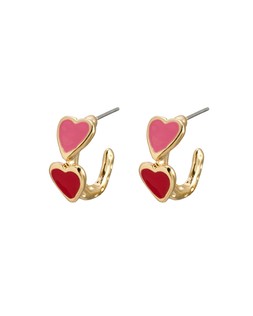 Remi Double Heart Mini Hoop Earrings