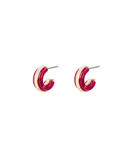 Emilia Red & Gold Resin Hoop Earrings