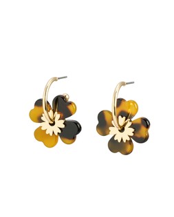 Alessia Resin Flower Charm Hoop Earrings
