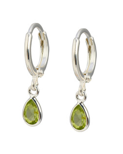 Auden Tiny Teardrop Peridot & Silver Plated Huggie Earrings £29.5 €38.5