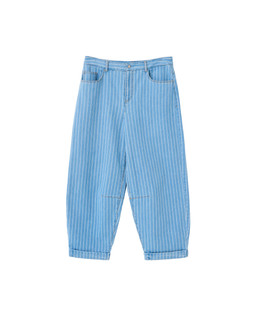 Light Blue Denim Striped Barrel Leg Jeans £70 €91