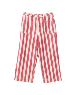 Red & Ecru Striped Cropped Wide Leg Jeans £70 €91