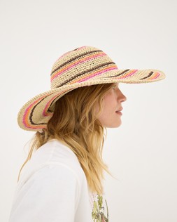 Brown & Cream Striped Floppy Straw Hat £35 €45.5