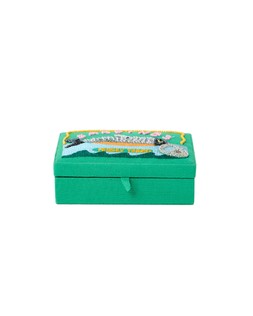 Green Beaded Sardines Trinket Box