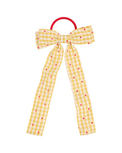 Madison Check Red Frill Trim Scrunchie