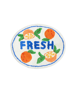 Orange Fresh Round Tufted Bath Mat