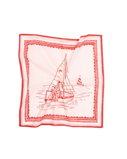 Red & Pink Boat Cotton Square Scarf €26