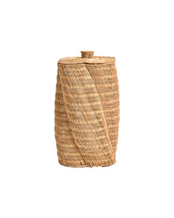 Woven Rattan Curved Medium Laundry Basket