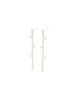 Iris Brushed Bar Silver Chain Earrings £42