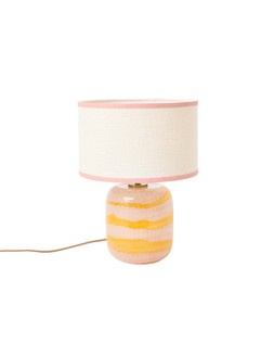Rosa Pink & Orange Stripe Table Lamp & Shade