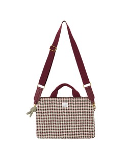 Bree Burgundy & Green Gingham Crossbody Laptop Bag £36