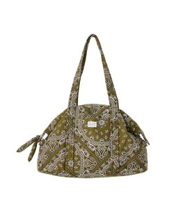 Khaki Green Bandana Print Weekend Bag