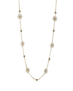 Rosaria Faux Pearl Flower Chain Necklace