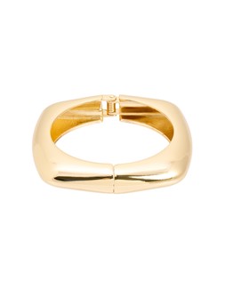 Casey Curved Shiny Gold Tone Square Bangle £26