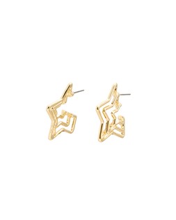 Ember Layered Star Gold Tone Hoop Earrings £18