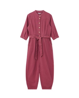 Grape Denim Button Up Tie Waist Jumpsuit £95