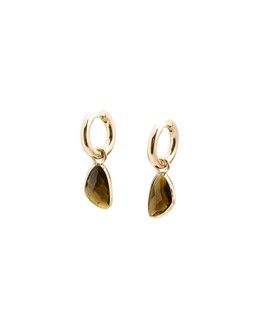 Melody Black Stone Detail Drop Huggie Earrings £16.50