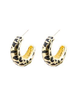 Mitzi Leopard Print Enamel Hoops £18