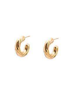 Oliver Bonas Emily Line Detail Stainless Steel Hoops £28