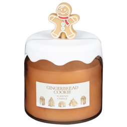 3D GINGERBREAD TOPPER CANDLE WITH SILICONE LID (424110)