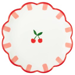 B&M HOME SS26 // PRETTY FRUIT DINING // EMBOSSED PLATE - CHERRY // £2.50 //