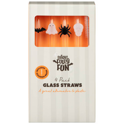 4pk halloween glass drinking straws £2
