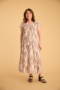 Zebra Striped Linen Top £16 & Zebra Striped Linen Skirt £20