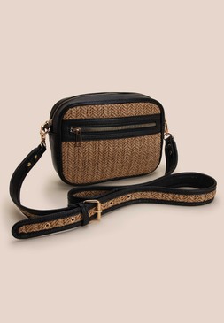 Black Straw Camera Bag