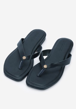 Womens Black Toe Post Sandals