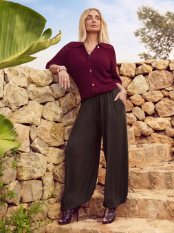 Burgundy Crotchet Shirt
