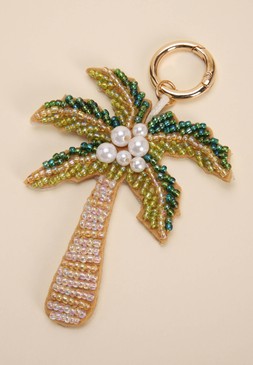 Womens Green Palm Tree Bag Charm