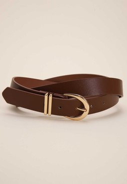 Brown & Gold Buckle Casual Belt