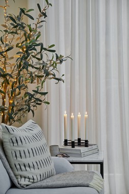 AVERY BLACK DOUBLE RING CANDLE HOLDER H5CM D20CM