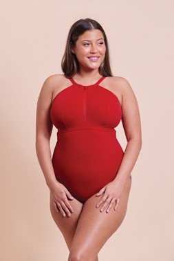 Zip Tide Non-Wired Multiway Swimsuit Red