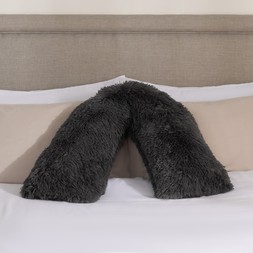 OHS Long Hair V Shape Pillow - Charcoal - £15