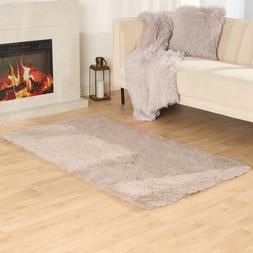 Sienna Soft Fluffy Floor Rug - Natural- £12