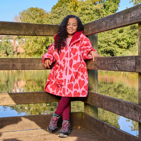 OHS Kids Water Resistant Heart Sherpa Drying Robe - £22