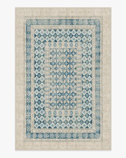 Cyrus Neutral and Blue Rug 185x275 £359