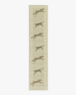 Leaping Cheetah Sand Rug