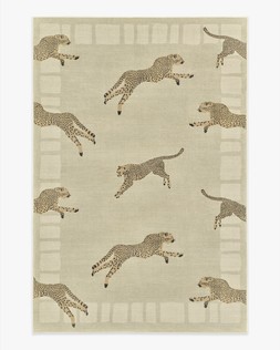 Leaping Cheetah Sand Rug