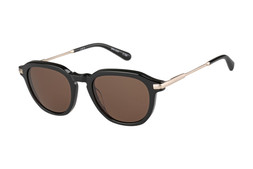 Barbour BAS-3107 Black & Gold Men's Round Sunglasses
