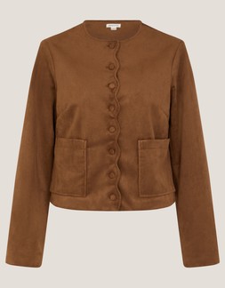 Isla Faux Suede Jacket Brown