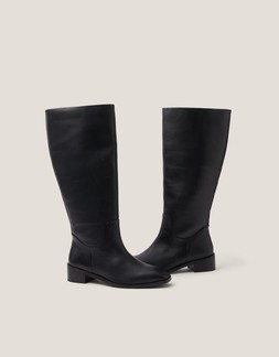 Una Suede Knee High Boots Black