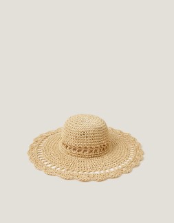 Tilda Crochet Straw Sun Hat