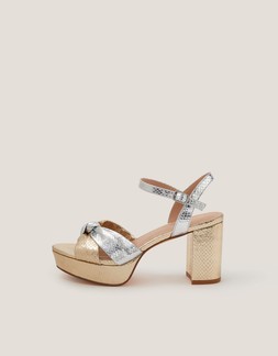 Sophie Mixed Metallic Platform Heels Multi