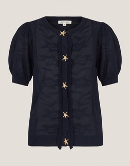 Sam Starfish Button Cardigan Blue