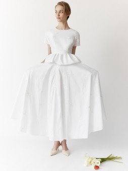 Eliza Floral Embellished Wedding Top Ivory